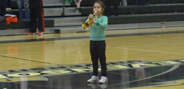 7-year-old trumpeter National Anthem video